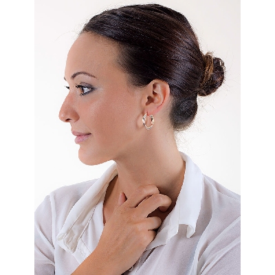 Tricolor Creolen Rotgold, Weißgold, Gelbgold 18K