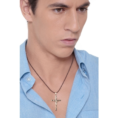 Kreuz Anhänger Gelbgold mit Christus