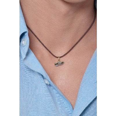 Fußballschuh-Anhänger aus 750er Gelbgold Weißgold