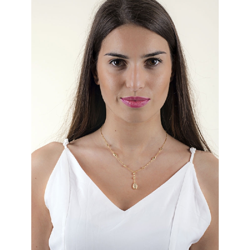 Halskette Damenkette mit Tropfen aus Gelbgold 18K  Halskette Damenkette mit Tropfen aus Gelbgold 18K