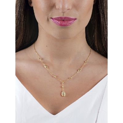 Halskette Damenkette mit Tropfen aus Gelbgold 18K 