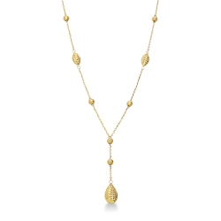 Halskette Damenkette mit Tropfen aus Gelbgold 18K