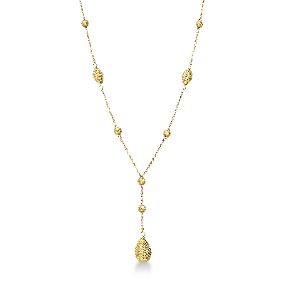 Halskette Damenkette mit Tropfen aus Gelbgold 18K 