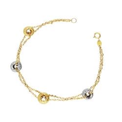 750er Weißgold Gelbgold Damenarmband