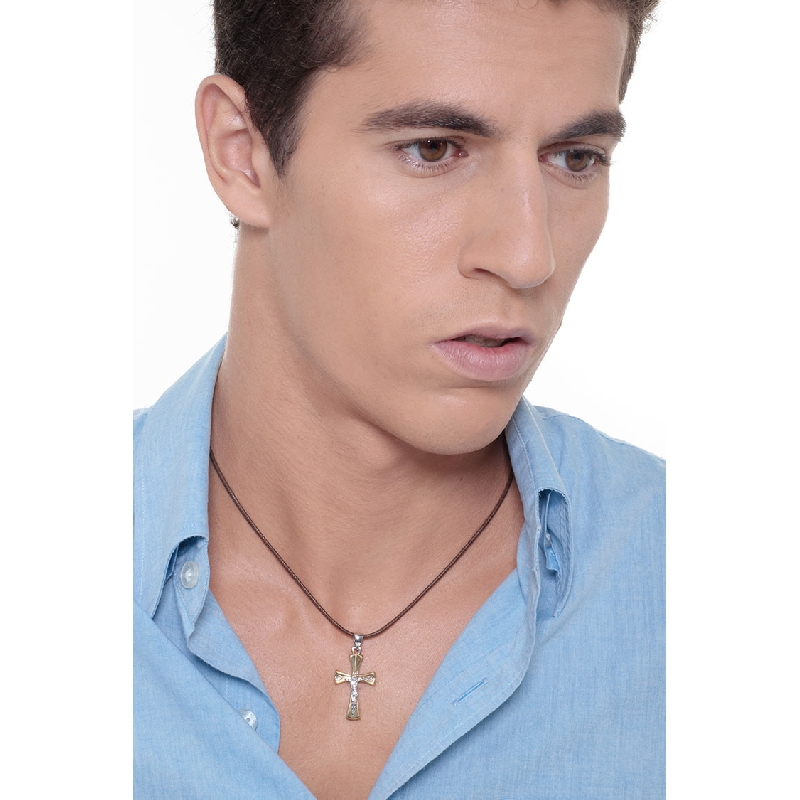 Jesus Anhänger Gold und Weißgold 18k