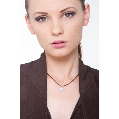 Ciondolo sagoma angioletto in oro bianco 18k.