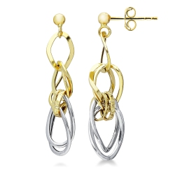 Ohrhänger aus 18K Weißgold und Gelbgold