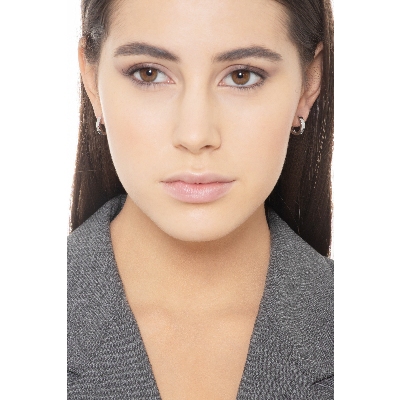 Klassische kleine Creolen aus Weißgold 18K