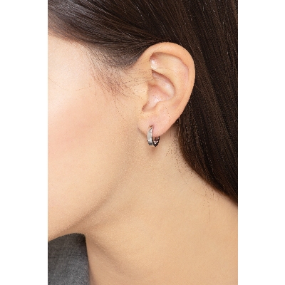 Klassische kleine Creolen aus Weißgold 18K