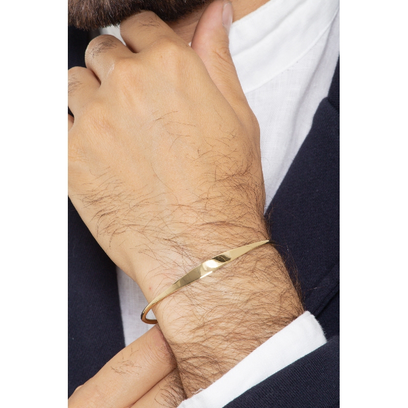 Armreif aus Gelbgold 750 mit Gravurplatte