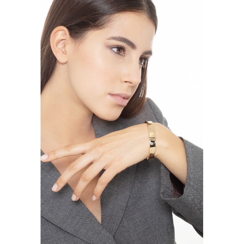 Armreif aus Gelbgold 18 Karat mit bunten Zirkonia