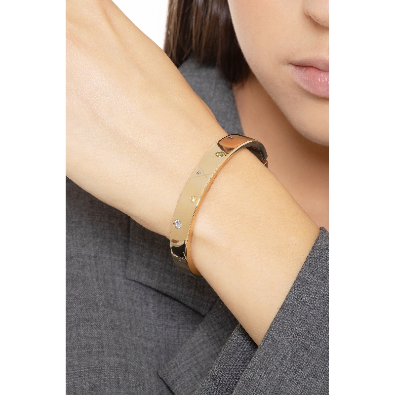 Armreif aus Gelbgold 18 Karat mit bunten Zirkonia