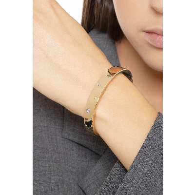 Armreif aus Gelbgold 18 Karat mit bunten Zirkonia