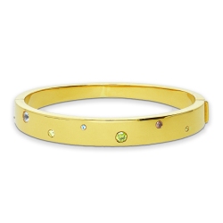 Armreif aus Gelbgold 18 Karat mit bunten Zirkonia