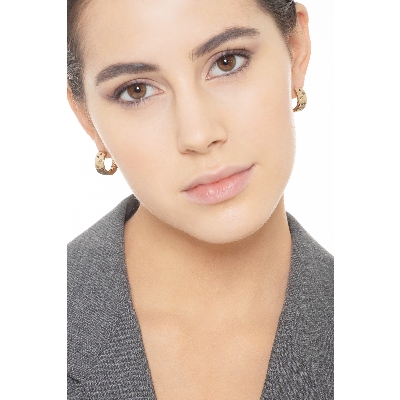 Creolen aus Gelbgold 750 mit bunten Zirkonia