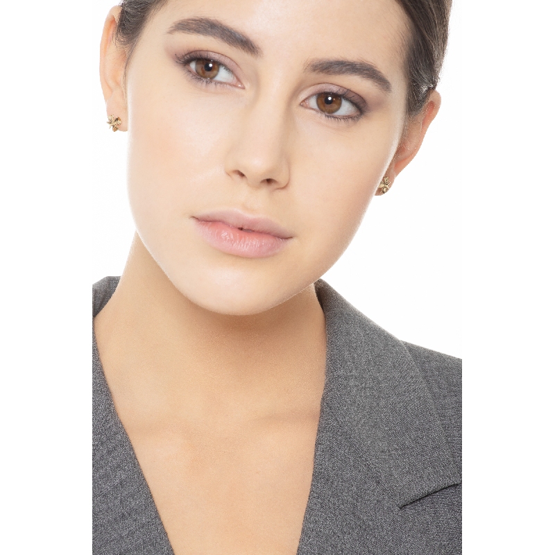 Ohrstecker Kleeblatt aus 18 Karat Gelbgold  Ohrstecker Kleeblatt aus 18 Karat Gelbgold