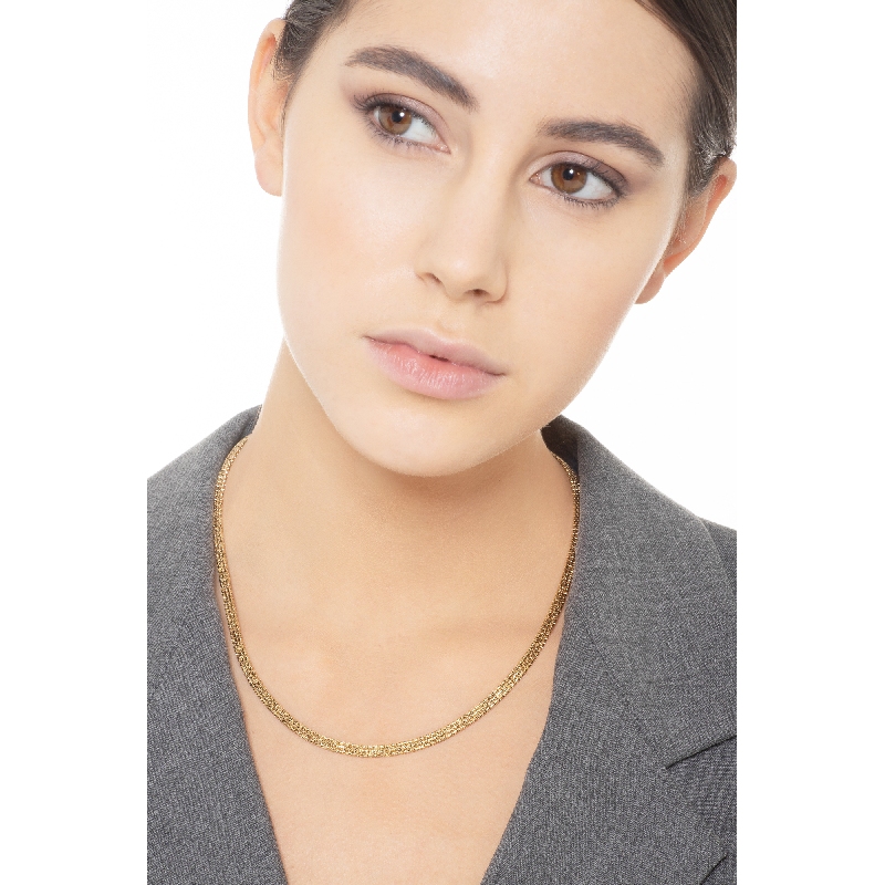 Halbstarre Halskette Damen Gelbgold 18K