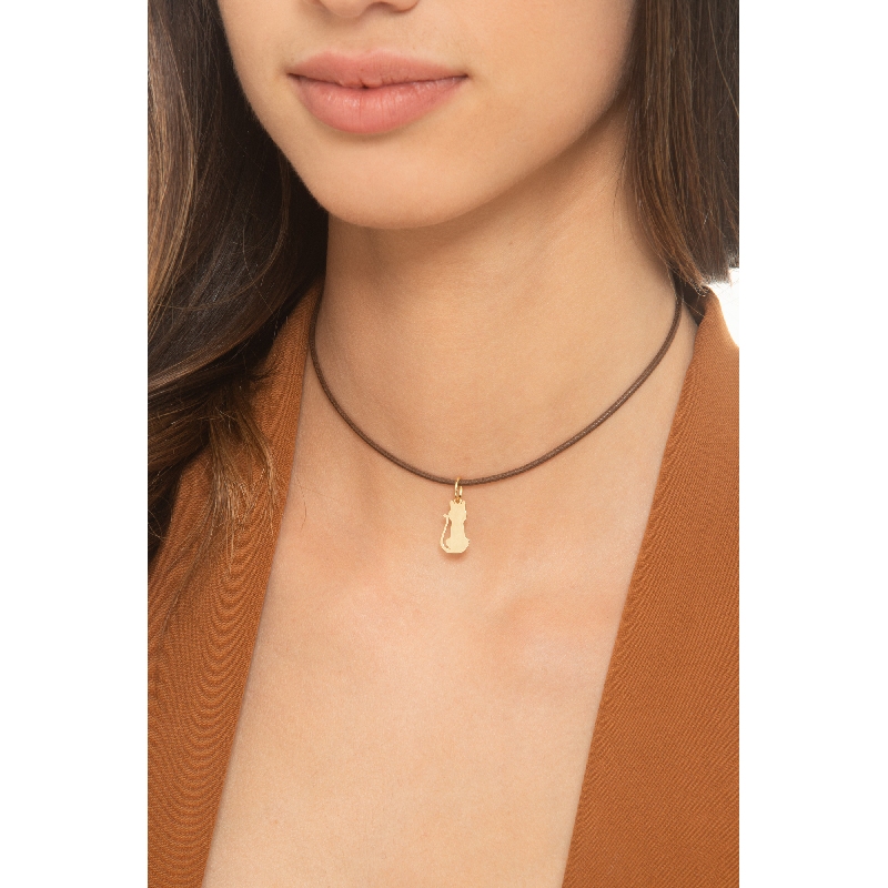 Anhänger mit Katze aus 18 Karat Gelbgold  Anhänger mit Katze aus 18 Karat Gelbgold