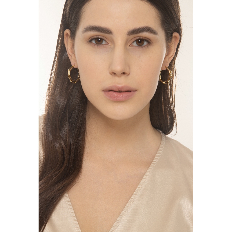 Paperclip Ohrringe Creolen 750er Gelbgold