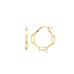 Paperclip Ohrringe Creolen 750er Gelbgold