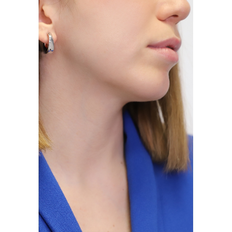 Glänzende Weißgold-Creolen Glänzende Weißgold-Creolen