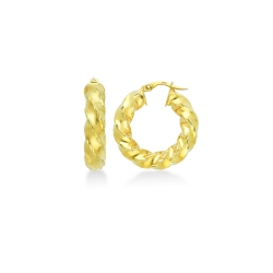 Gekordelte Creolen aus Gelbgold 750