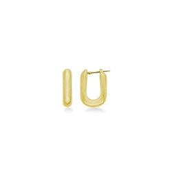 Rechteckige Creolen Gelbgold 18k
