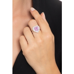 Saphir Rosa Herz Ring mit Diamanten 2