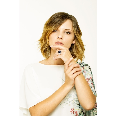 Bandring 18 Karat Weißgold mit Diamanten und Saphir