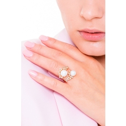 Perlenring aus Roségold mit Diamanten 2