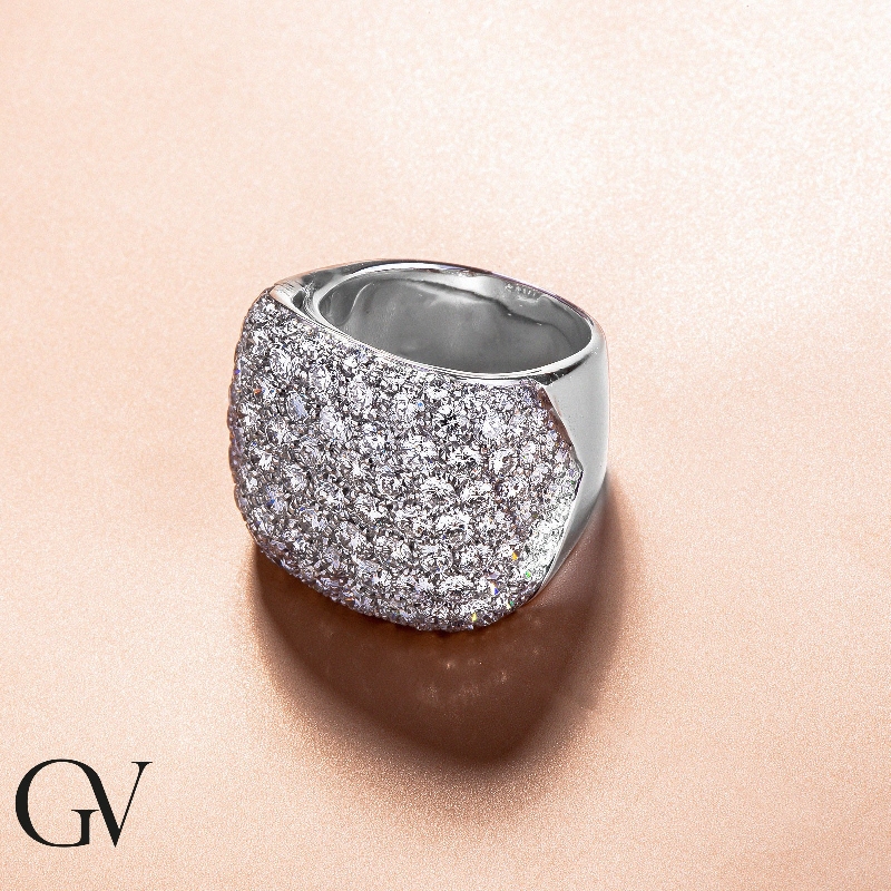 Diamant Bandring Weißgold 18 Karat