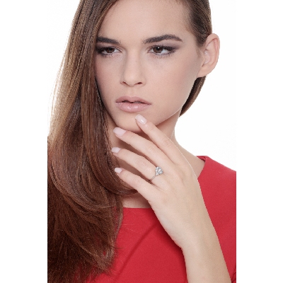 Weißgold 750 Aquamarin Ring mit Brillanten 