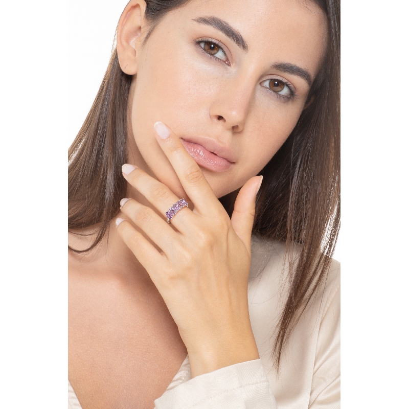 Amethyst Damenring Weißgold mit Diamanten Amethyst Damenring Weißgold mit Diamanten