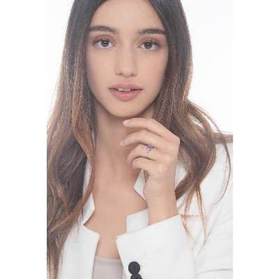 Amethyst Ring mit Diamanten Weißgold 750 