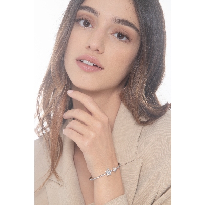 Armreif Weißgold 18K mit zwei Sternen aus Diamanten