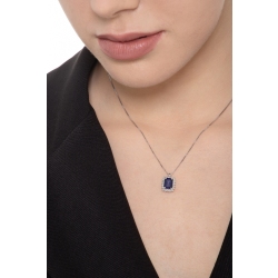 Saphir Kette mit Diamanten Weißgold 750 2