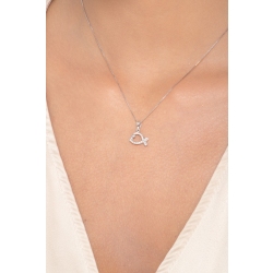 Weißgold Damenkette mit Diamant-Walfischanhänger 2