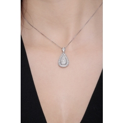 Weißgoldkette mit Tropfenanhänger aus Diamanten 2