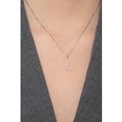 Buchstabe Kette L aus Diamanten Weissgold 2