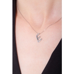 Initialen Kette E Weißgold und Diamanten 2