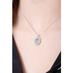 Weißgold 750 Kette Aquamarin und Diamanten 2