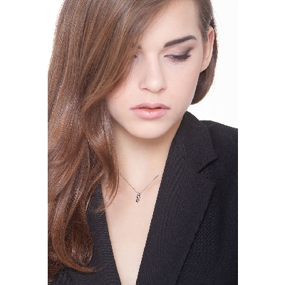 Weißgold 750 Kette mit drei Diamanten