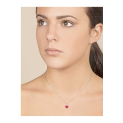 Herzkette aus Weißgold 18K mit Rubin  2