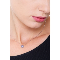 Kette aus Weißgold mit Blumen-Anhänger 2