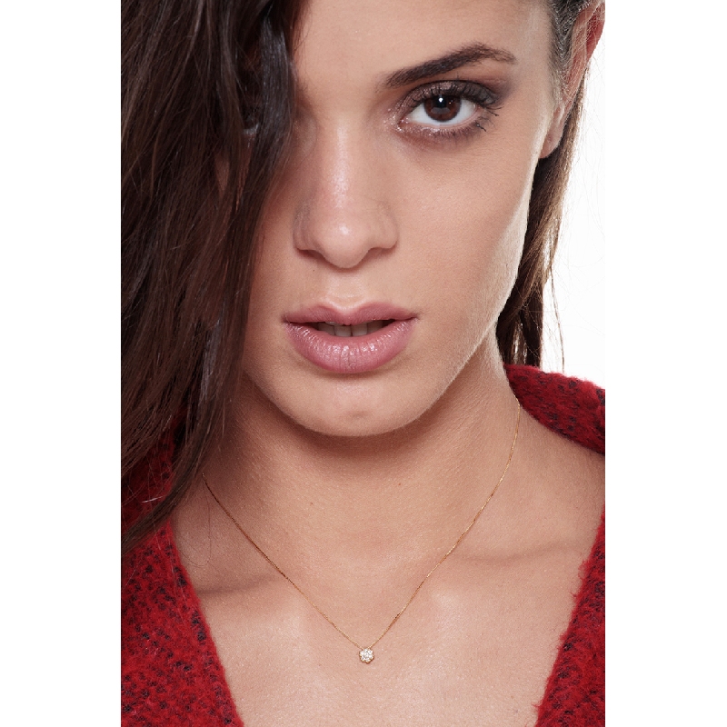 Blumenkette aus Gelbgold 18k mit Diamanten Blumenkette aus Gelbgold 18k mit Diamanten