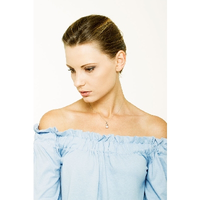 Perlenkette Damen Weißgold 18K 