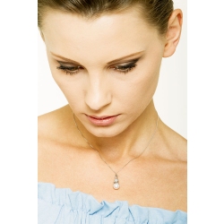 Perlenkette Damen Weißgold 18K  2