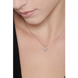 Halskette aus 18 Karat Weißgold mit Herz und Diamant 2