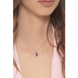 Damenkette 18K Weißgold mit Tansanit und Diamanten 2