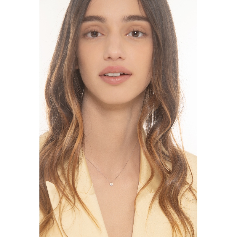 Weissgold 750 Kette mit Herzanhänger 